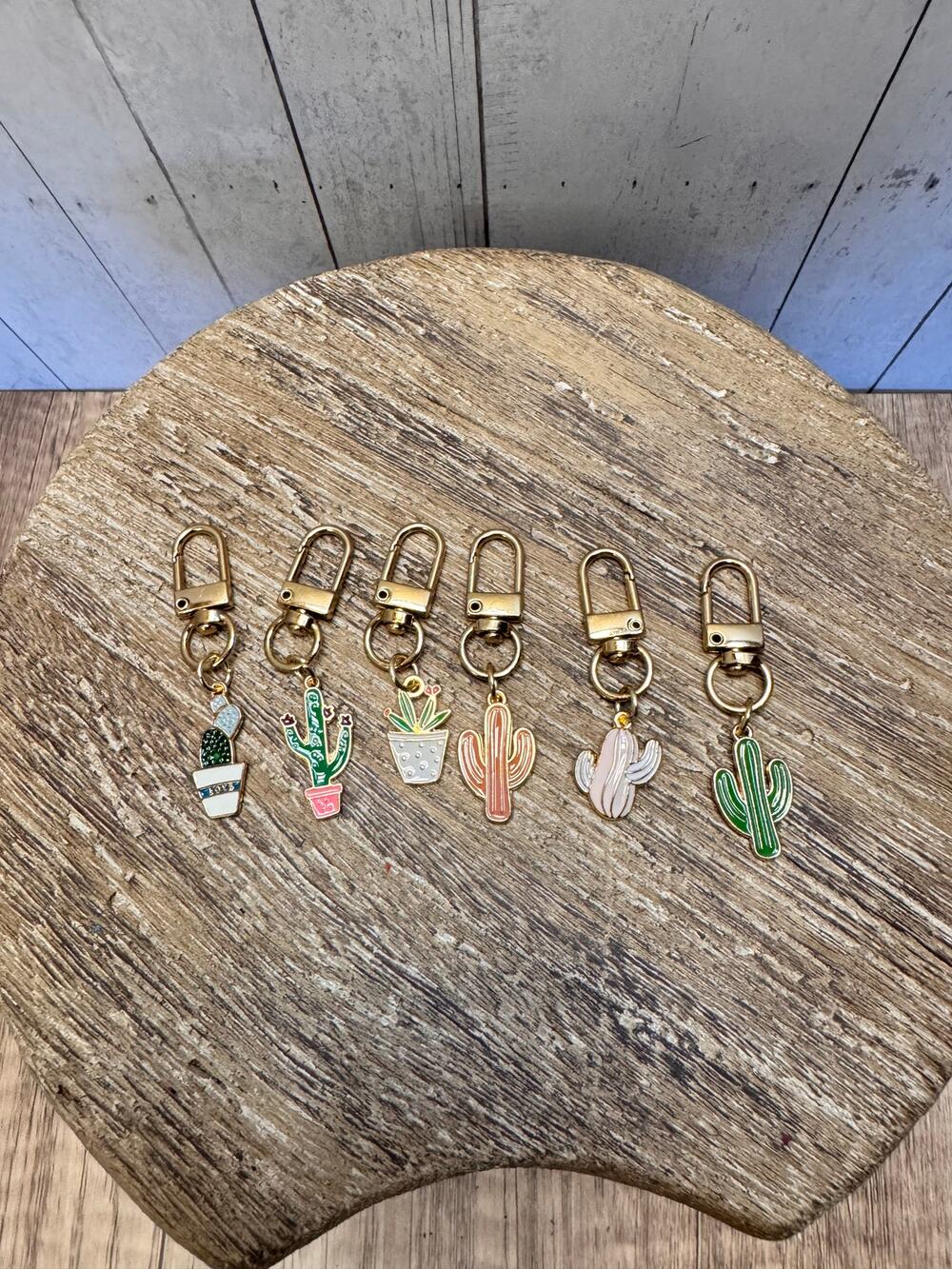 Cute Cactus Zipper Pulls Set of 6 Flower Accessories Metal Zipper Pulls